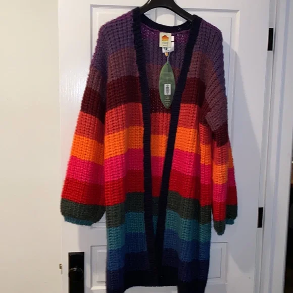 SOLD 💔FARM RIO
Rainbow Stripes Wool-blend Cardigan - Picture 3 of 6